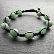 Men's bracelet Emerald natural on the pull